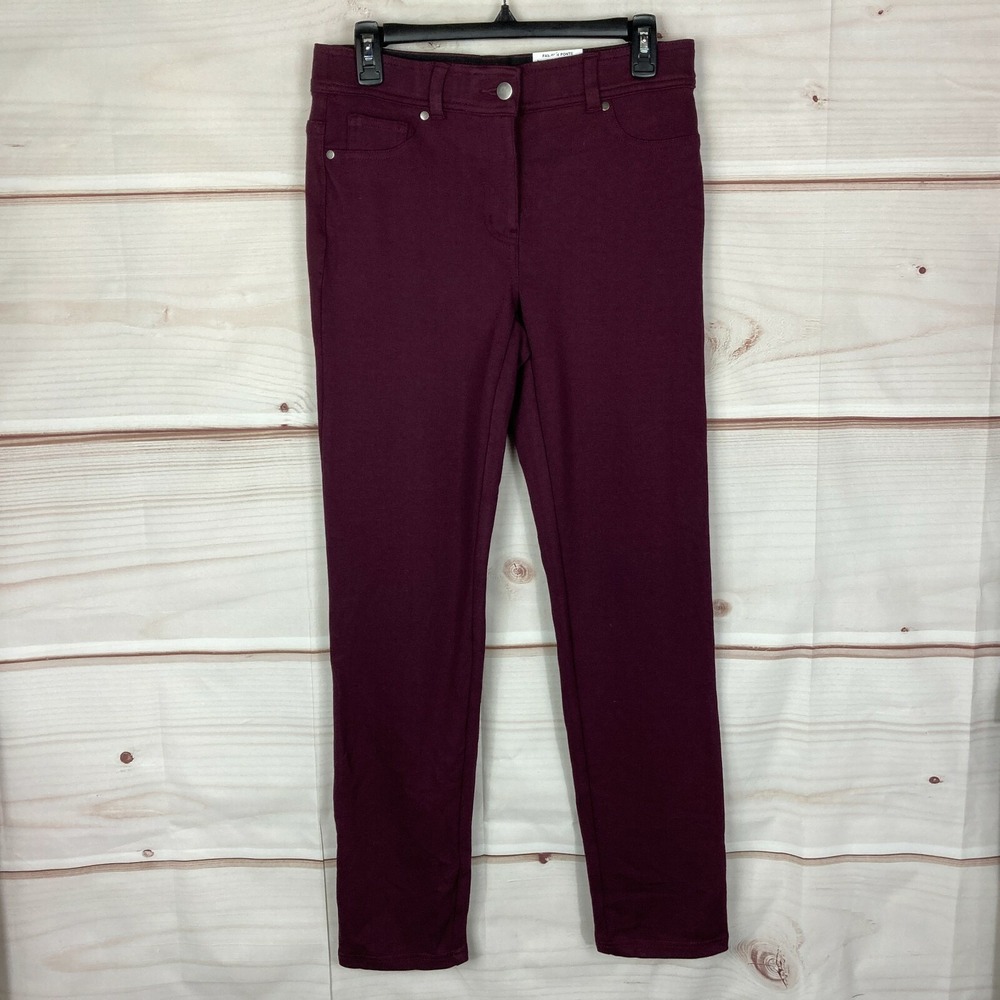 Style&Co Pants‎ Womens 4 Ponte Knit Skinny Leg Mid Rise Stretch Purple Comfort
